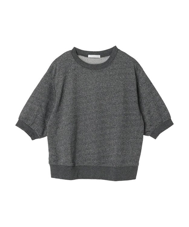 Green Parks ７分袖ラメ裏毛パフプルオーバー Gray