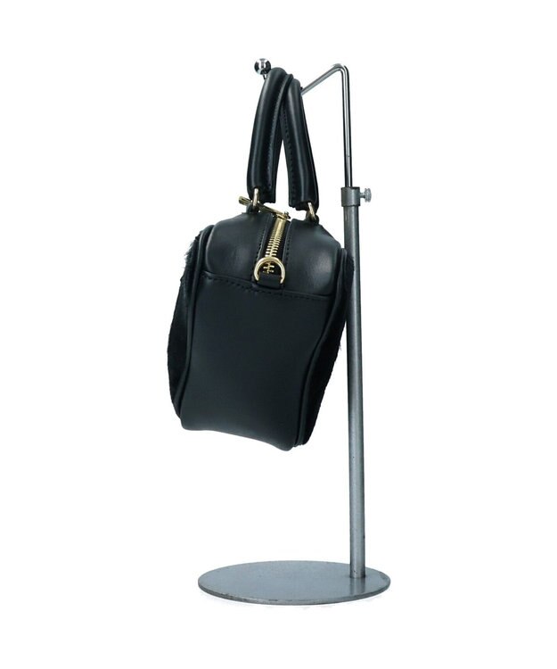 INTER-CHAUSSURES 【Christian Villa】レザーコンビトライアングルミニバッグ ブラックコンビ