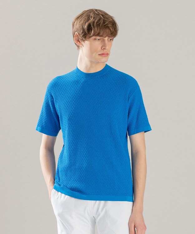 JOSEPH HOMME クールコットンリンクス ニット ターコイズブルー系