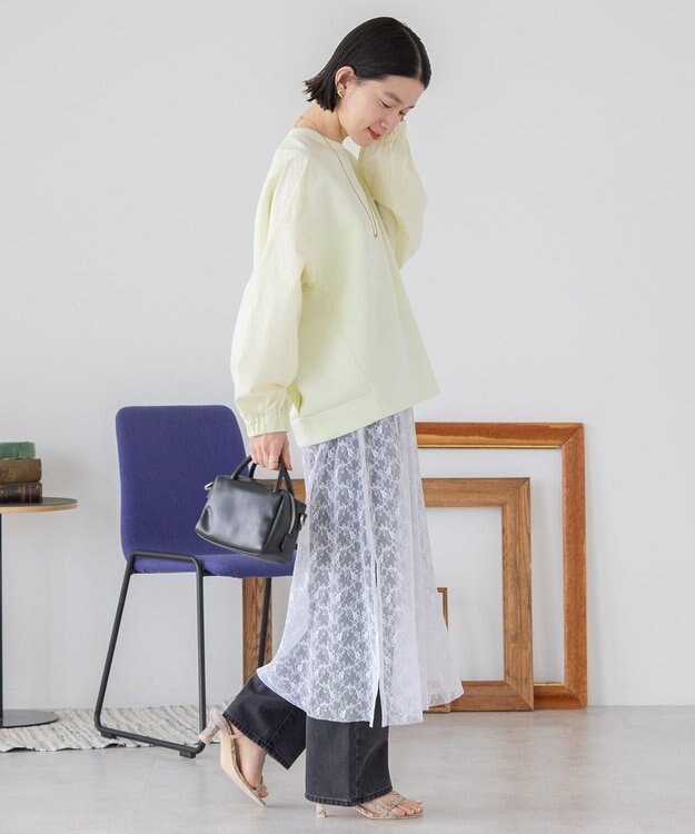 AMERICAN HOLIC 異素材コクーンポンチプルオーバー Light Yellow