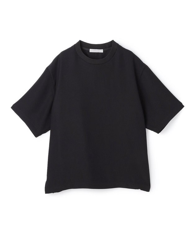 UNFILO MENS ダブルクロス クルーTEE ブラック