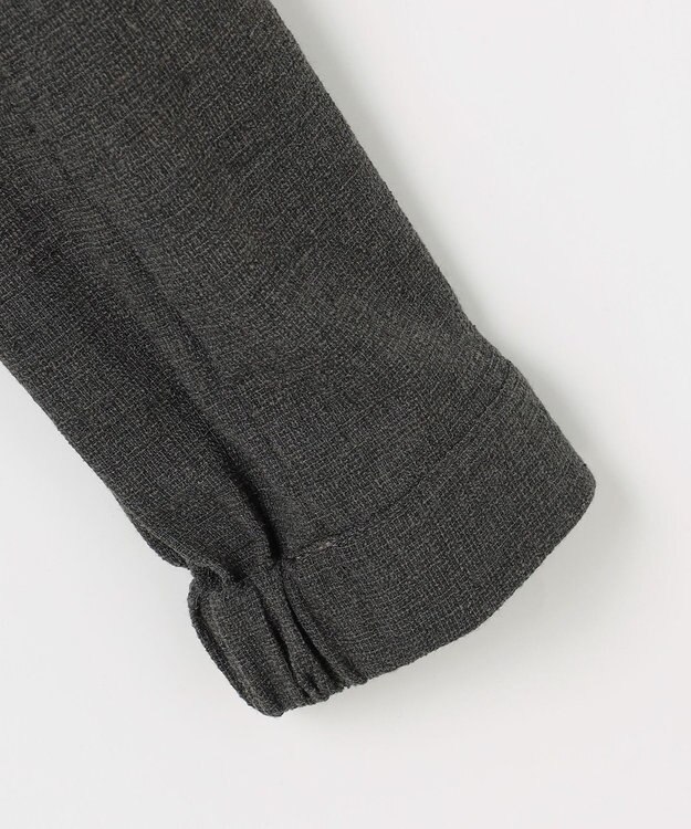 自由区 L 【17号サイズまで展開】ライトブッチャーノーカラー ブルゾン チャコールグレー