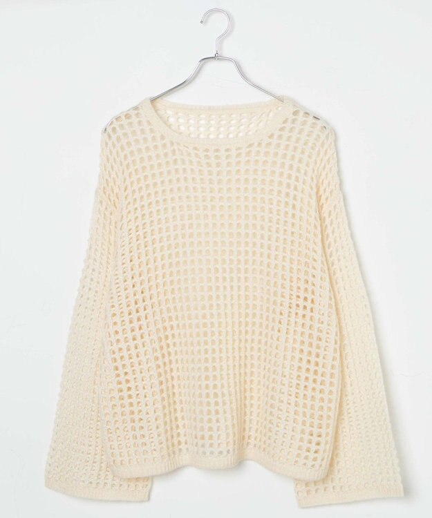 WEGO ビッグメッシュニットプルオーバー オフホワイト
