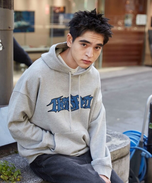 WEGO 【ユニセックス着用ITEM】ワッペンロゴパーカー 杢グレー