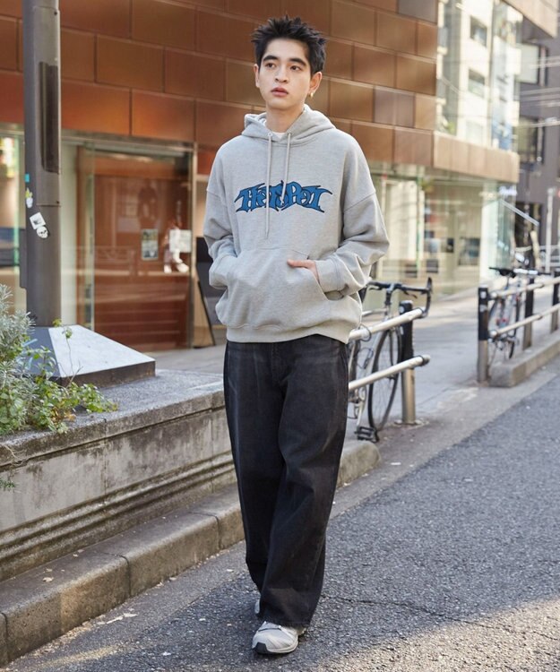 WEGO 【ユニセックス着用ITEM】ワッペンロゴパーカー 杢グレー