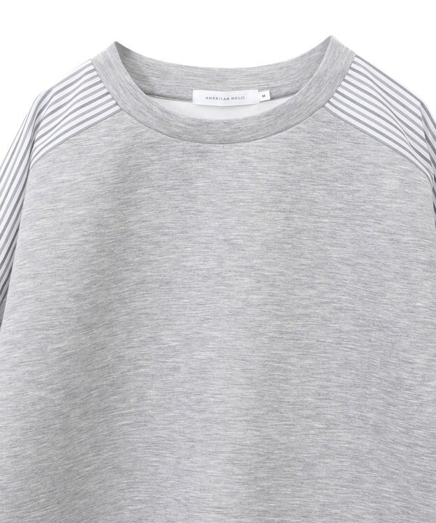 AMERICAN HOLIC 異素材コクーンポンチプルオーバー Light Gray