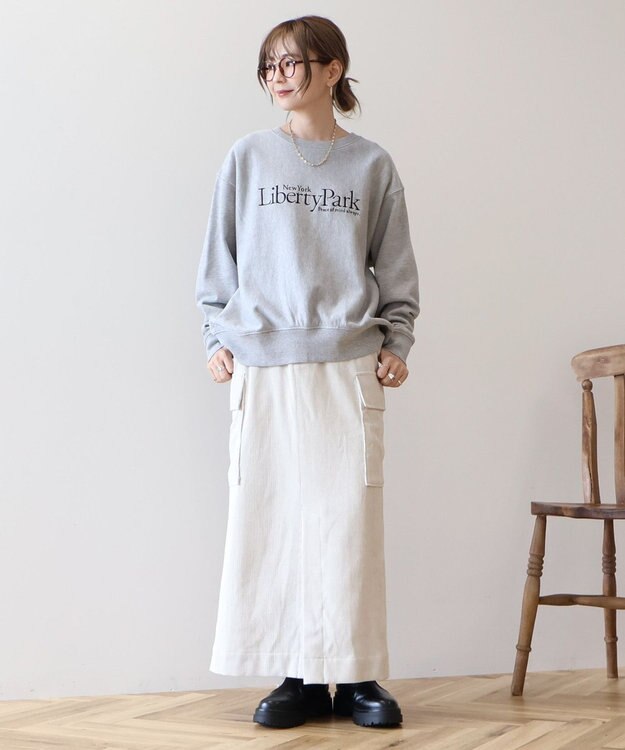 AMERICAN HOLIC Ｌｉｂｅｒｔｙ　Ｐａｒｋ刺繍スウェット2 Light Gray Mixture