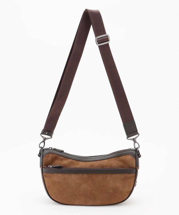 JOSEPH ABBOUD  【軽量/コンパクト】ライトスウェード ハーフムーン　バッグ キャメル系