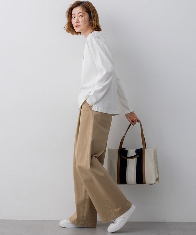 23区 S 【先行予約】ストレッチギャバ チノ ワイド パンツ ベージュ系