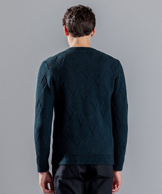 JOSEPH HOMME エコタック　クルーネックニット ピーコックグリーン系