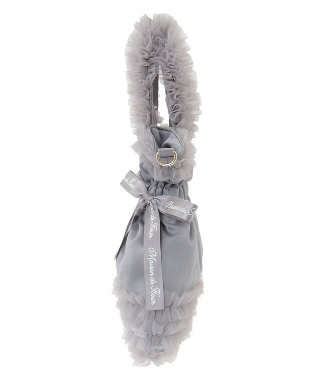 Maison de FLEUR チュールフリルダブルリボン2Wayトート Gray