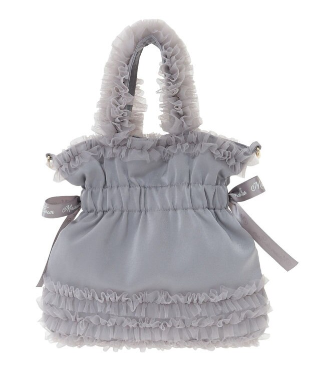 Maison de FLEUR チュールフリルダブルリボン2Wayトート Gray