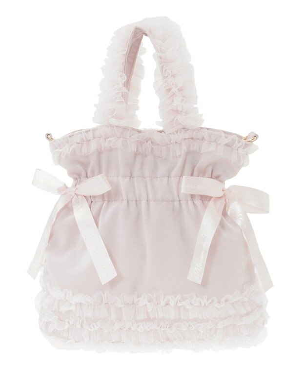 Maison de FLEUR チュールフリルダブルリボン2Wayトート Pink