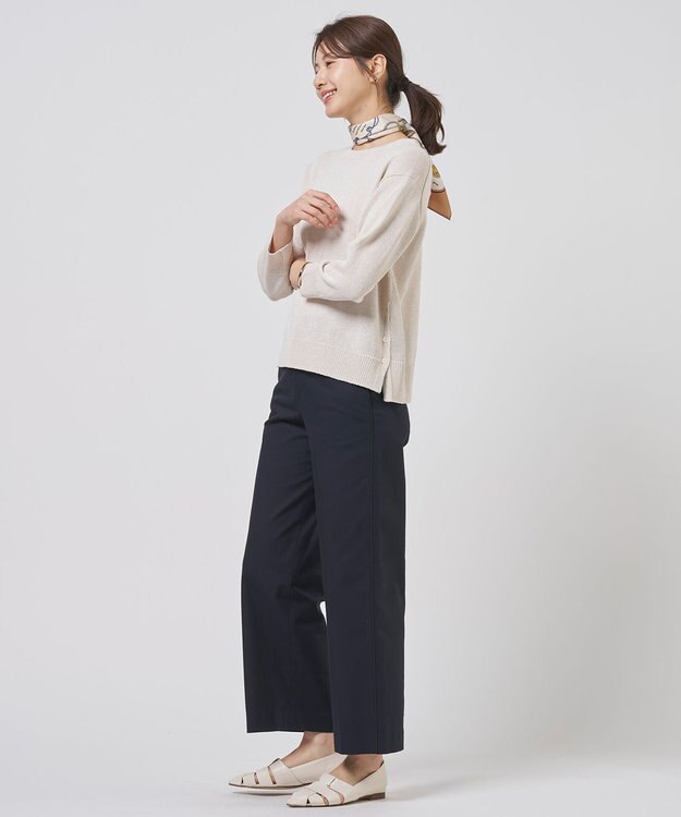 J.PRESS LADIES L DRY COMFORT クルーネック ニット ライトベージュ系