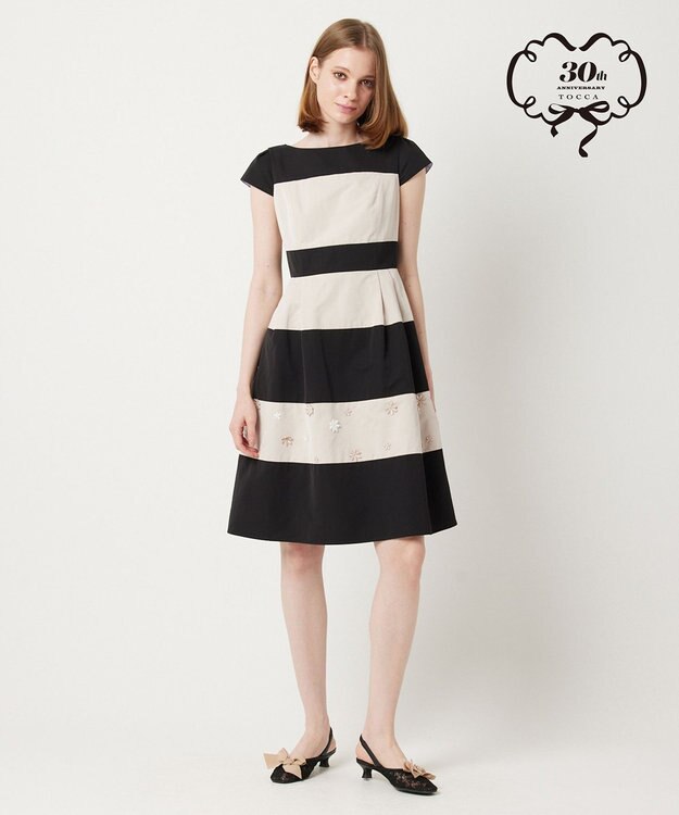 TOCCA 【Archive Collection】【洗える】AURORA ドレス ブラック×ベージュ系