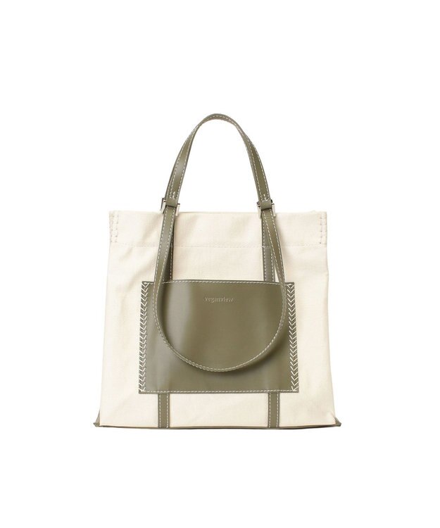 LA BAGAGERIE 【veganview】w handle canvas tote カーキ