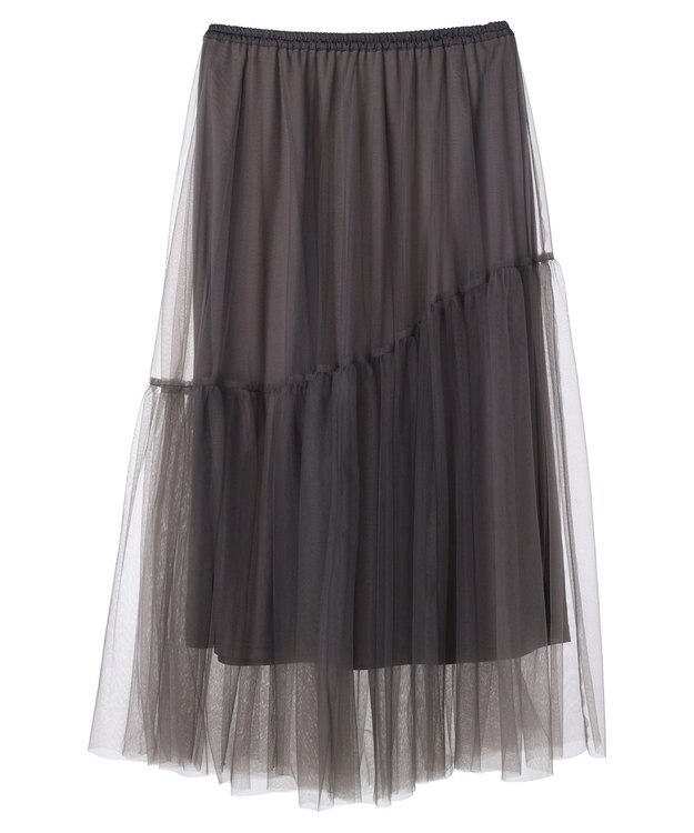Green Parks ・ＥＬＥＮＣＡＲＥ　ＤＵＥ　チュールティアードスカート Charcoal Gray