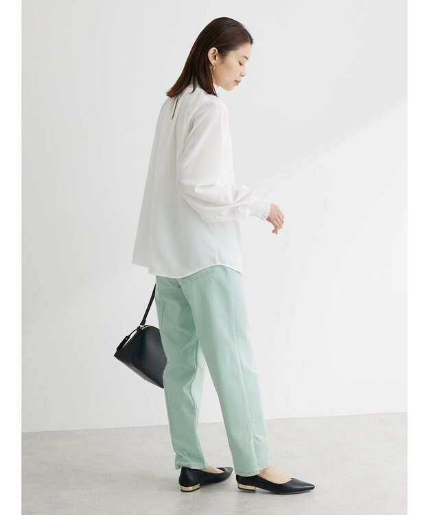 Green Parks ・ＥＬＥＮＣＡＲＥ　ＤＵＥ　シャーリングカラーブラウス Off White