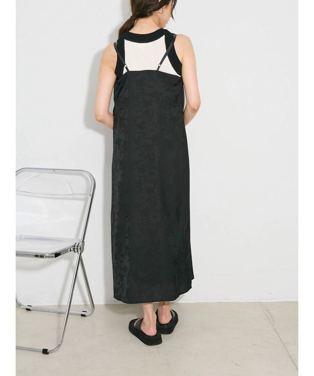 Green Parks ウ゛ィンテージフラワージャガードキャミワンピース Black