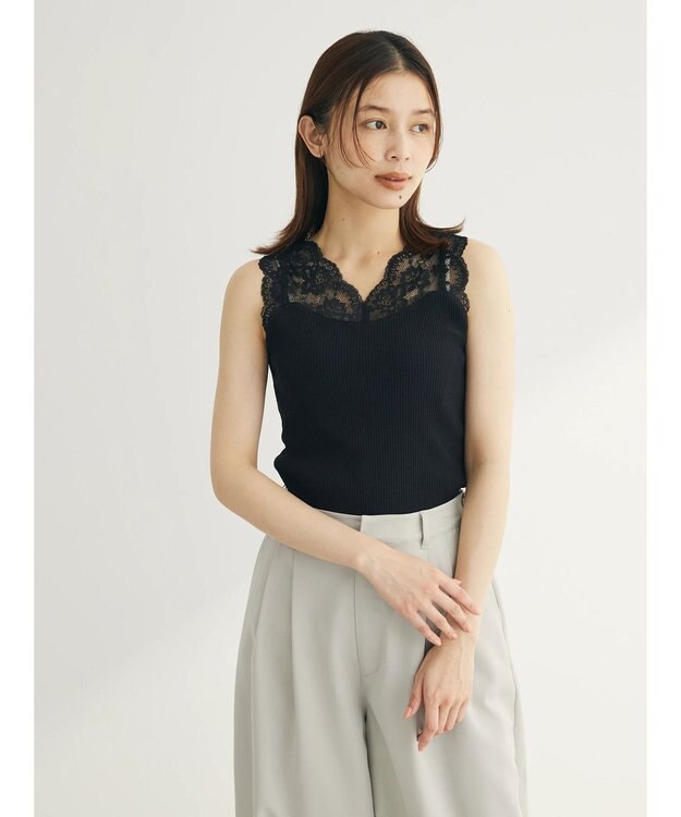 Green Parks レースタンクトップ Black