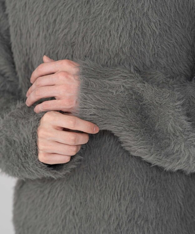 WEGO 【2025秋冬新作/ユニセックス着用ITEM/MLサイズ展開】フェザーニットプルオーバー グレー