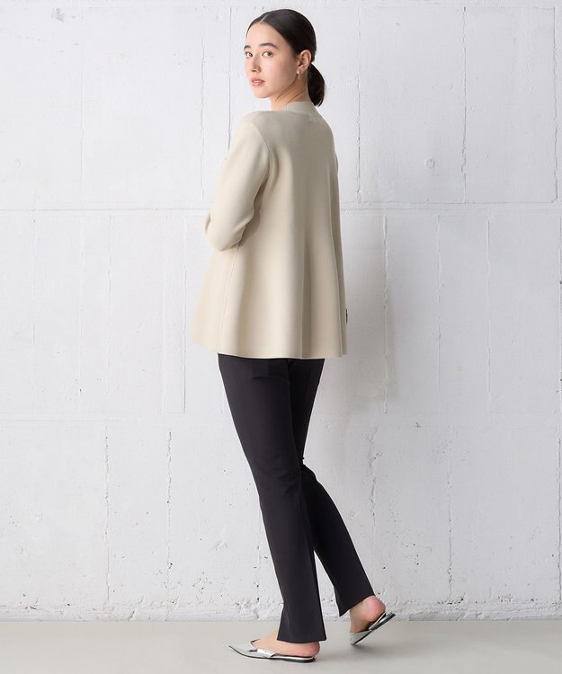 UNFILO L フロントスリットパンツ ブラック