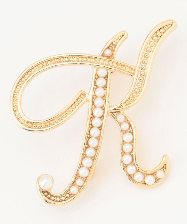 ANY 【WEB/一部店舗限定】パールイニシャルブローチ K
