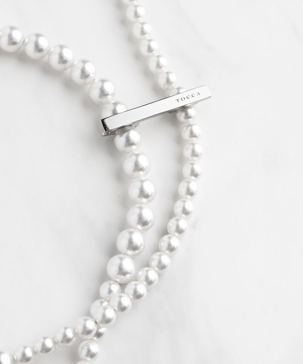 TOCCA RANDOM PEARL LARIAT NECKLACE ネックレス シルバー系