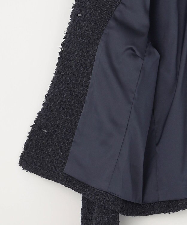 組曲 【KUMIKYOKU NAVY】ファンシーツイード 2WAYジャケット ネイビー系