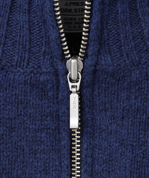 J.PRESS YORK STREET 【UNISEX】タートルハーフジップ ニット ダルブルー系