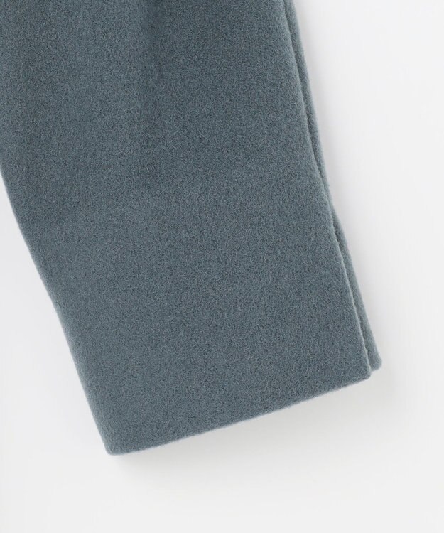 J.PRESS LADIES ショートビーバー ミディ丈 スタンドカラー コート ティールブルー系