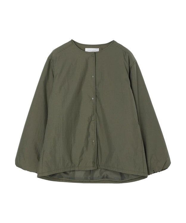 Green Parks ライト中わたノーカラーブルゾン Khaki