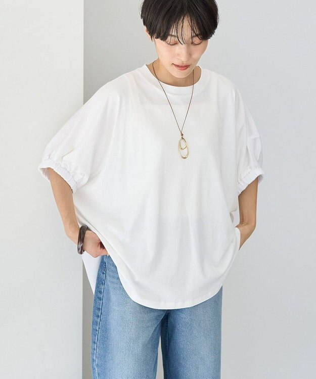 AMERICAN HOLIC 異素材ドッキングドルマンプルオーバー Off White