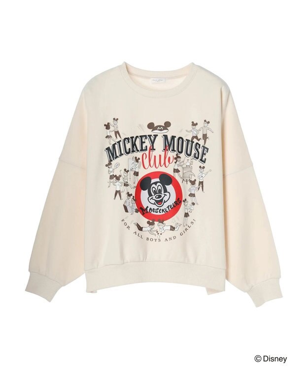 Green Parks ミッキーマウス・クラブ／アート裏起毛プルオーバー Light Beige