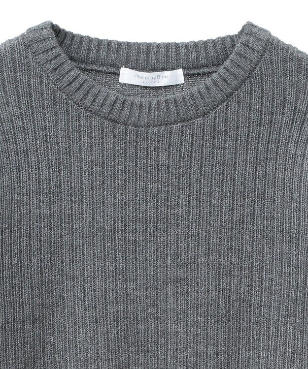 Green Parks 洗える　パフニットプルオーバー Gray Mixture