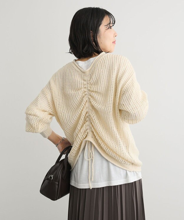 Green Parks ＳＥＴ２点２ｗａｙシャーリングニット＋インナー Ecru