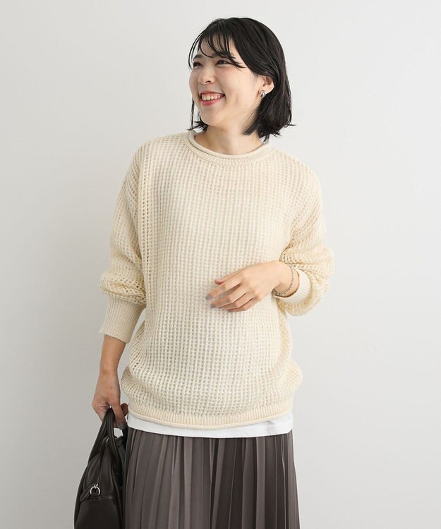 Green Parks ＳＥＴ２点２ｗａｙシャーリングニット＋インナー Ecru