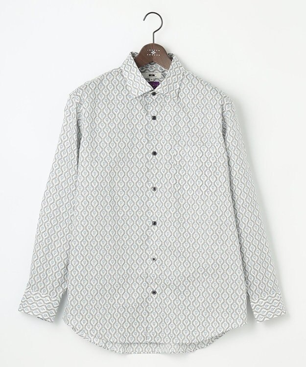 JOSEPH ABBOUD 【キングサイズ】リバティプリント シャツ ライトグリーン系5