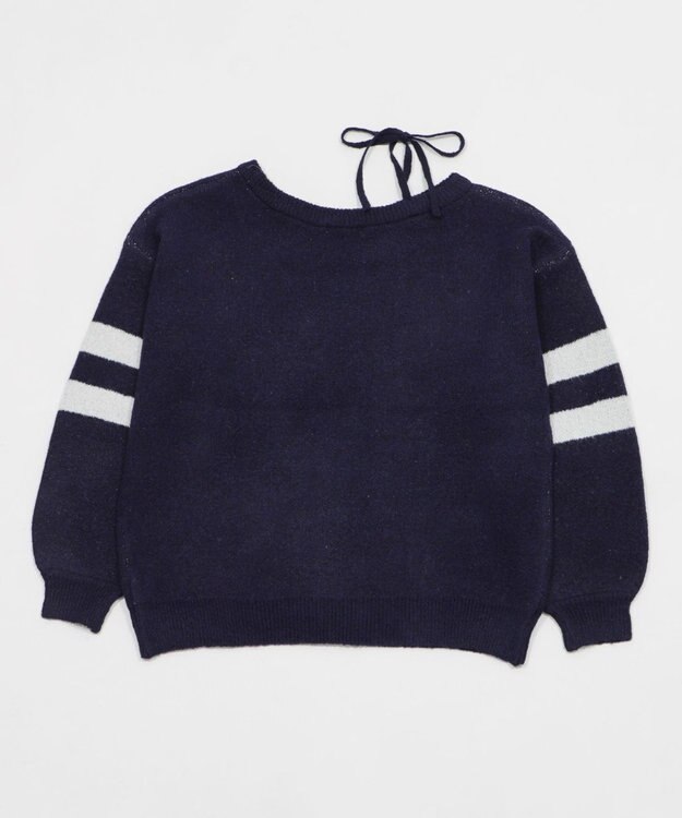 WEGO フラッフィー2WAYグラフィックワンショルBIGニット ネイビー