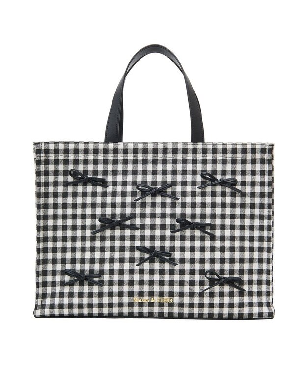 Maison de FLEUR ナローリボンスクエアバッグ Gingham Check