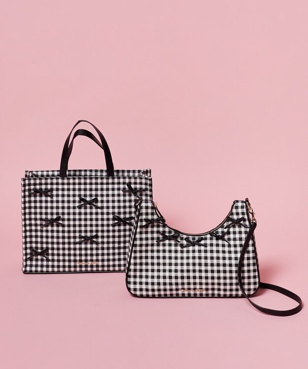 Maison de FLEUR ナローリボンスクエアバッグ Gingham Check