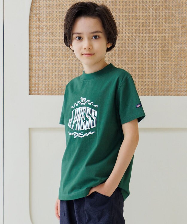 J.PRESS KIDS  【90-130cm】 50/2天竺ロゴＴシャツ カーキ