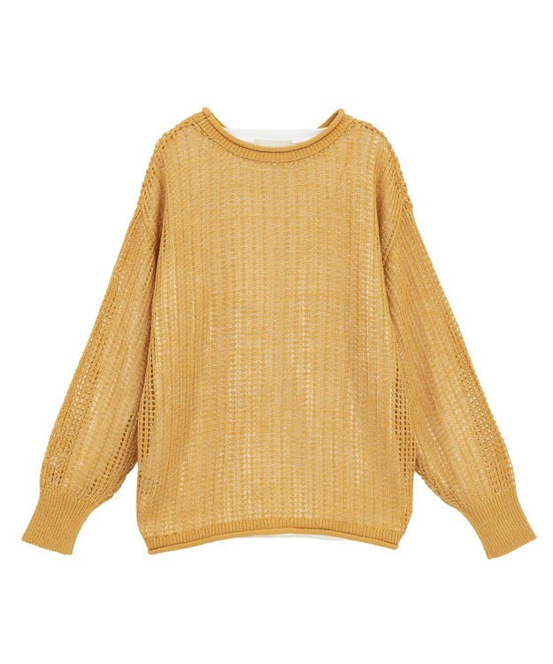 Green Parks ＳＥＴ２点２ｗａｙシャーリングニット＋インナー Orange