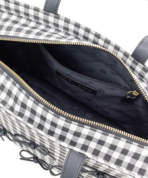 Maison de FLEUR ナローリボンスクエアバッグ Gingham Check