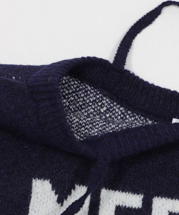 WEGO フラッフィー2WAYグラフィックワンショルBIGニット ネイビー