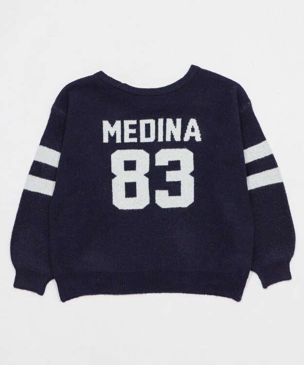 WEGO フラッフィー2WAYグラフィックワンショルBIGニット ネイビー