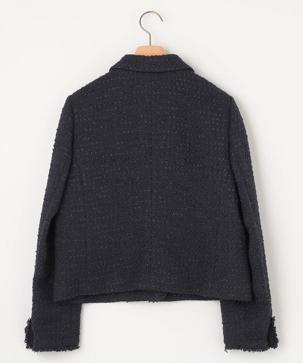 組曲 【KUMIKYOKU NAVY】ファンシーツイード 2WAYジャケット ネイビー系