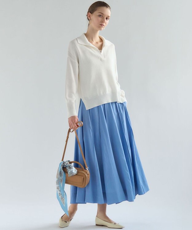 23区 【先行予約】Ericaキャラコ  ペイズリープリント スカーフ サックス系