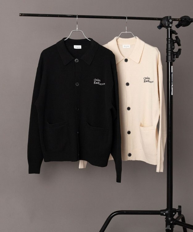 WEGO 【ユニセックス着用ITEM】ワンポイントニットシャツ（LS） オフホワイト