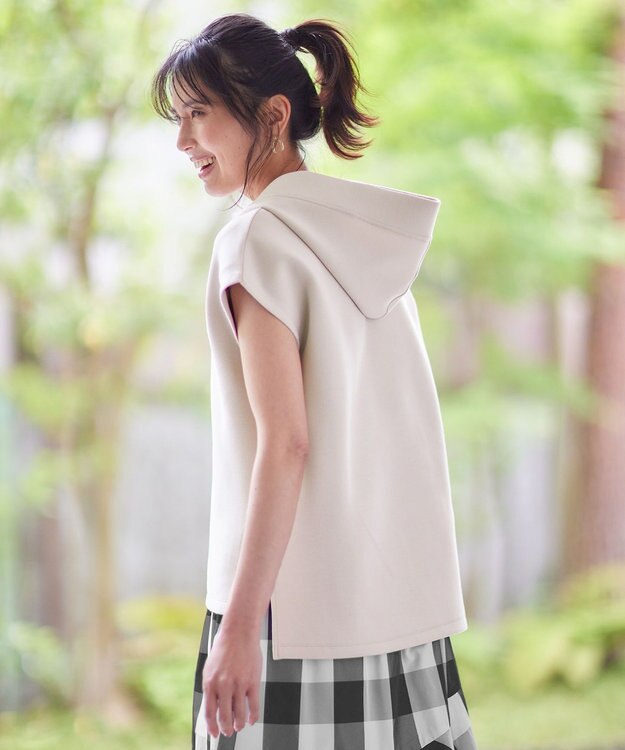 ANY L ダンボールフレンチスリーブ パーカー サンドベージュ